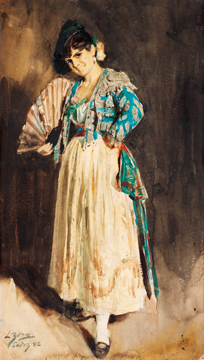  安德斯·莱奥纳德·佐恩 Anders Leonard Zorn —— 拿折扇的女人